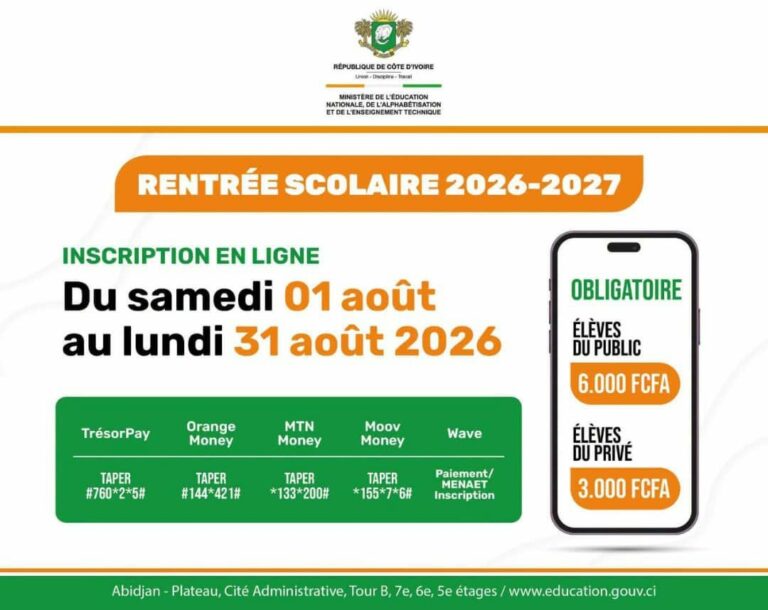 inscription-en-ligne-rentrée-scolaire-2026-2027-CI