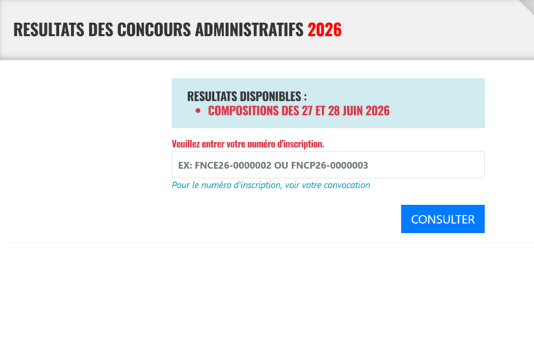 resultat-concours-fonction-publique-2026-numero-inscription