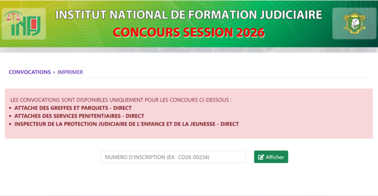 retrait-convocation-INFJ-2026-en-ligne-numero-d-inscription